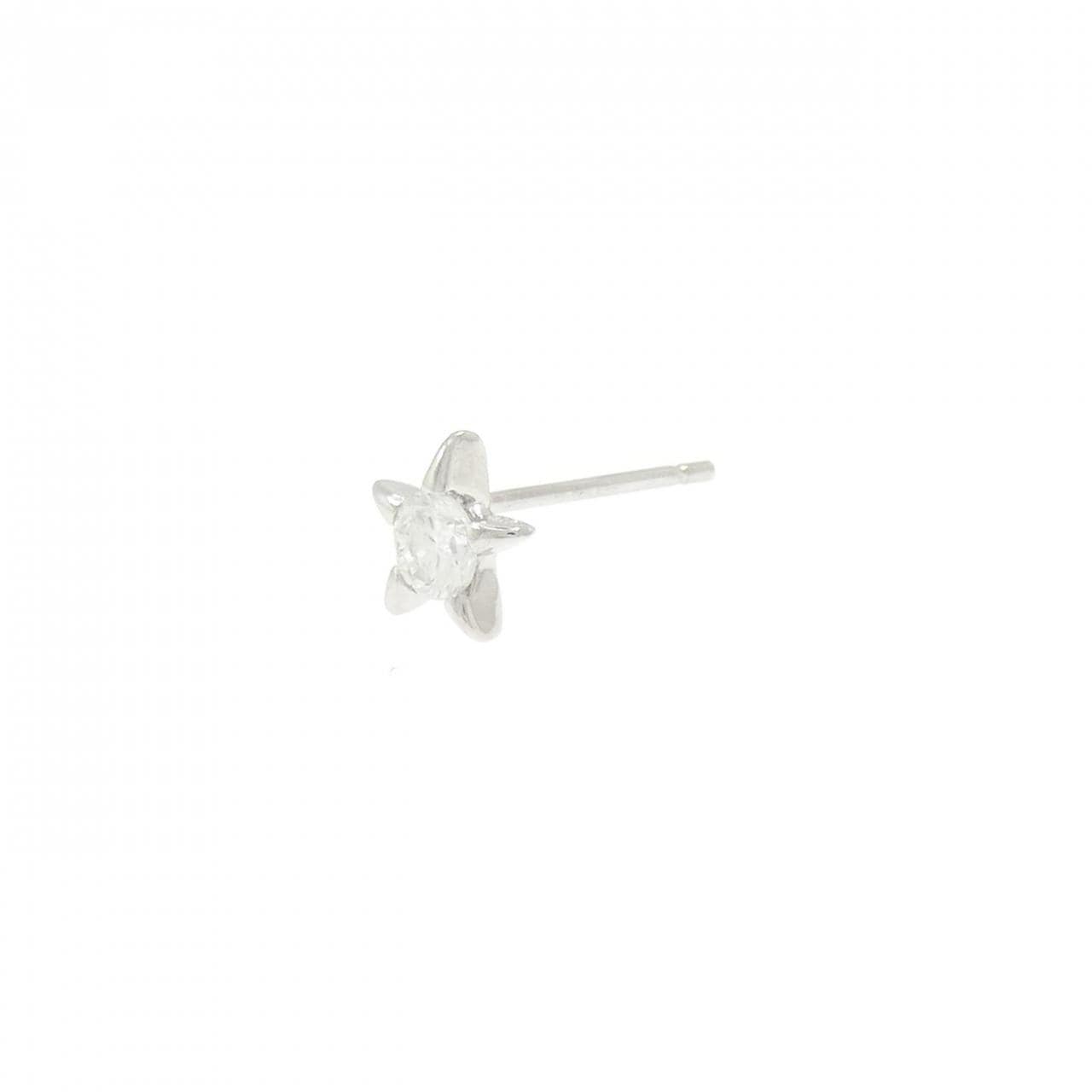 PT900 スター ダイヤモンド ピアス 0.15CT 片耳