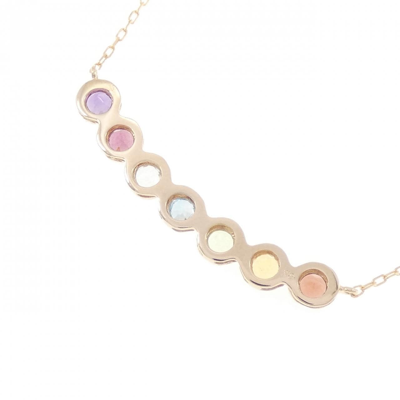 K18PG colored stone necklace