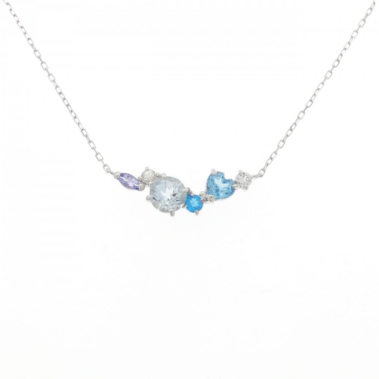 K10WG カラーストーン ネックレス