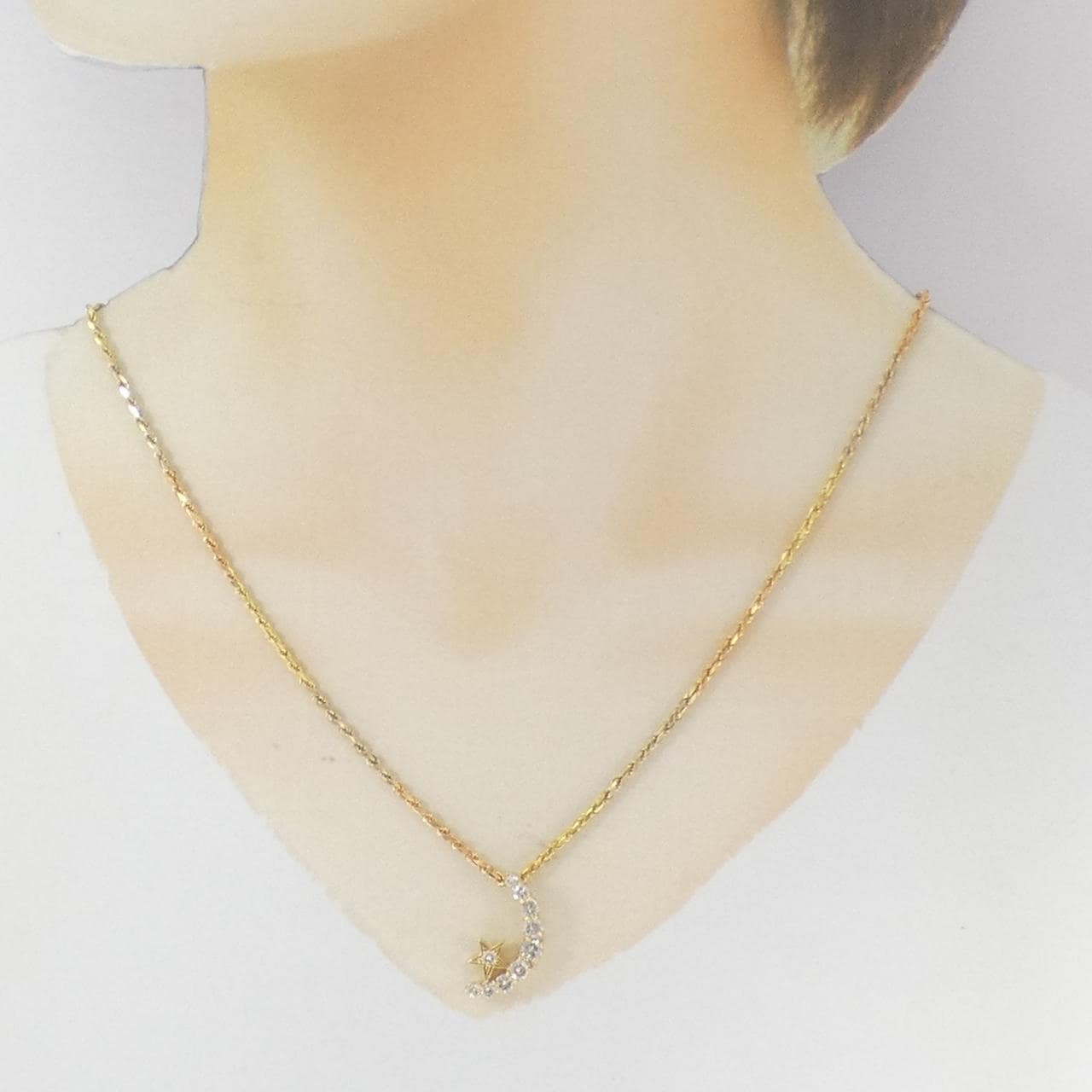 K18YG/750YG ムーン×スター ダイヤモンド ネックレス 1.00CT