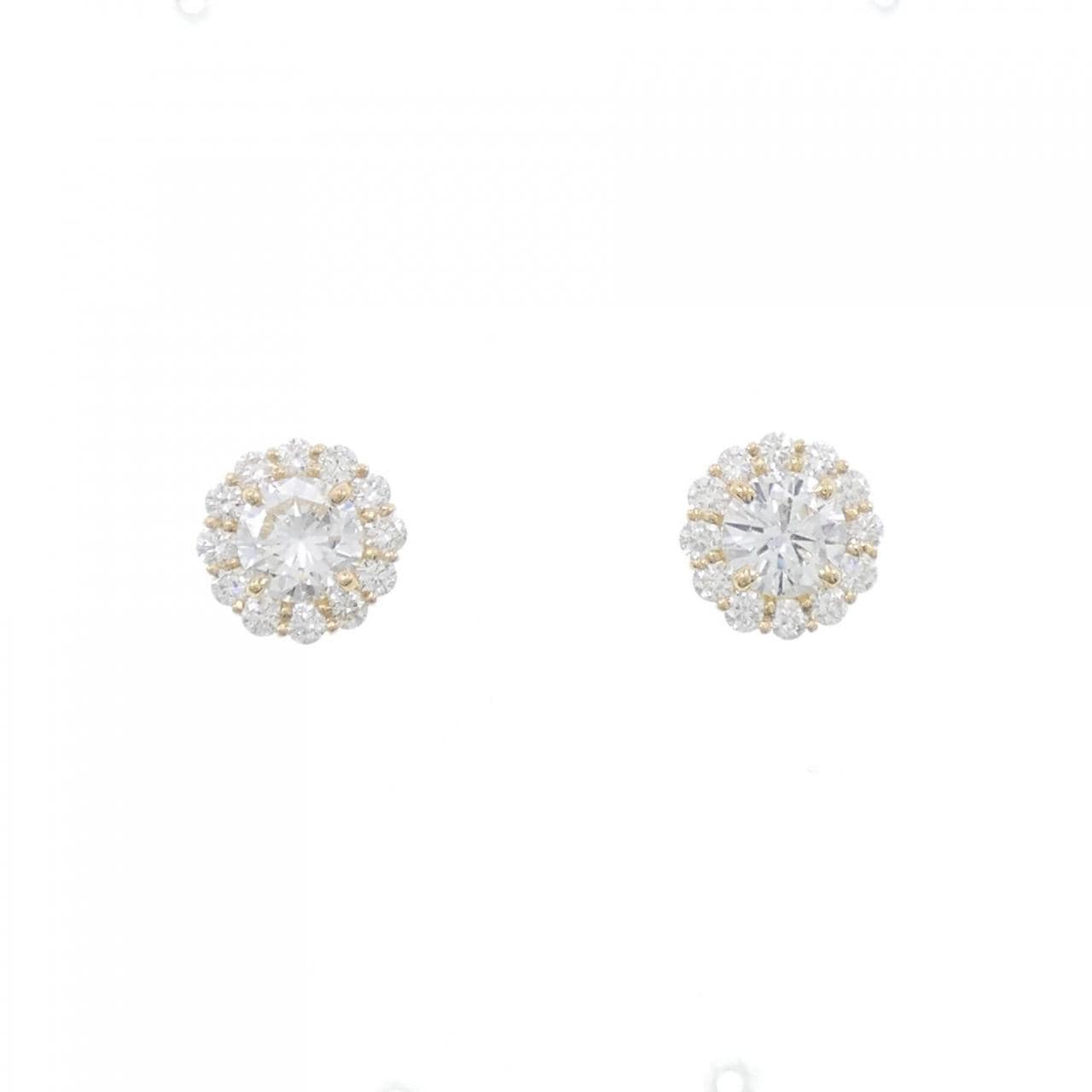 [BRAND NEW] K18YG Diamond earrings 0.512CT 0.509CT F SI2 Good
