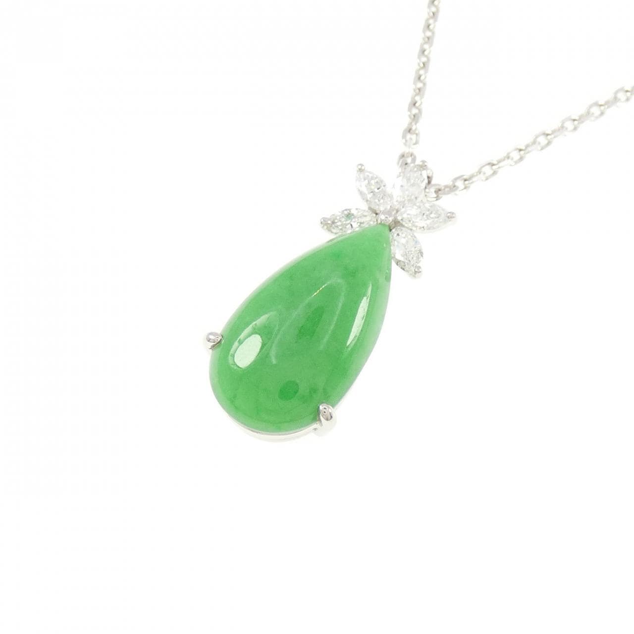 本命ギフト コメ兵｜PT900/K18WG ヒスイ ネックレス 6.35CT｜ジュエリー ヒスイ