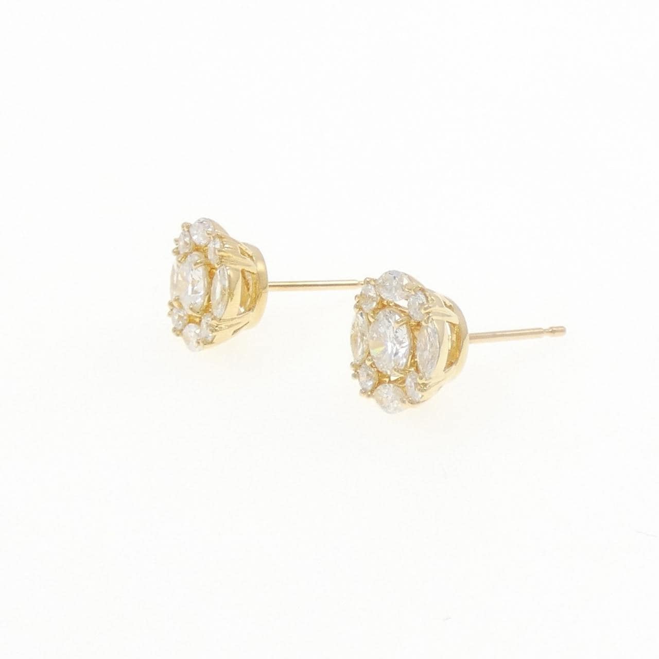 【新品】K18YG ダイヤモンド ピアス 0.209CT 0.204CT F SI2 Good