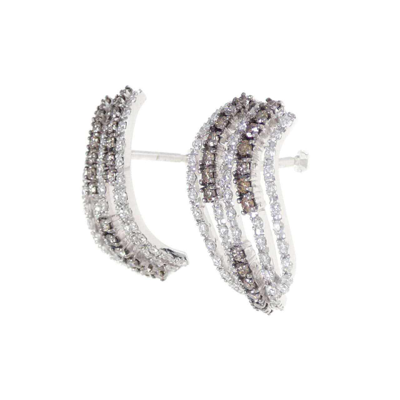 K18WG ダイヤモンド ピアス 1.26CT