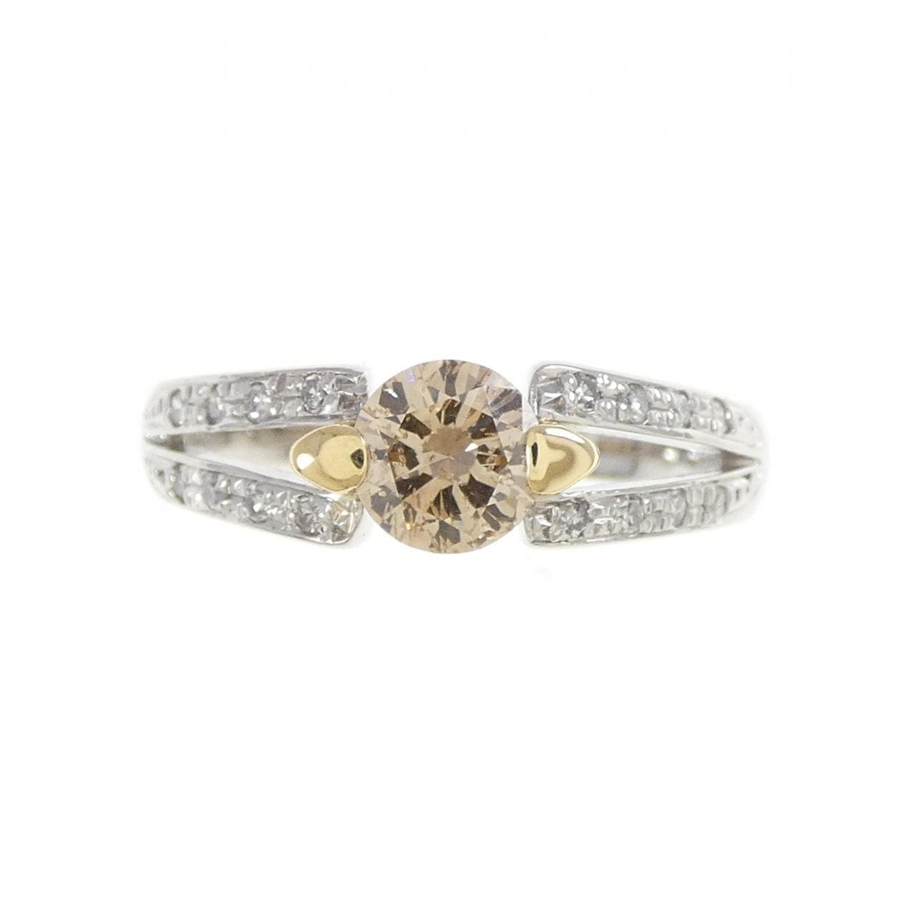 PT900/K18YG ダイヤモンド リング 0.69CT