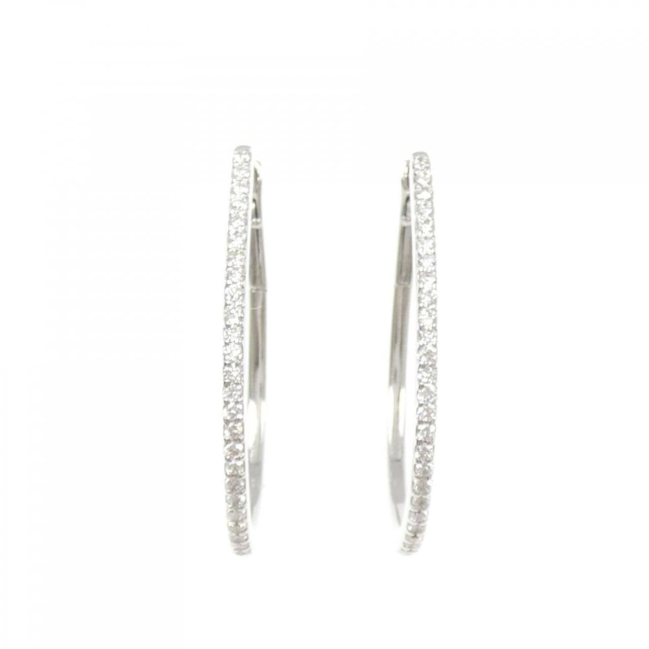 K18WG ダイヤモンド ピアス 0.90CT