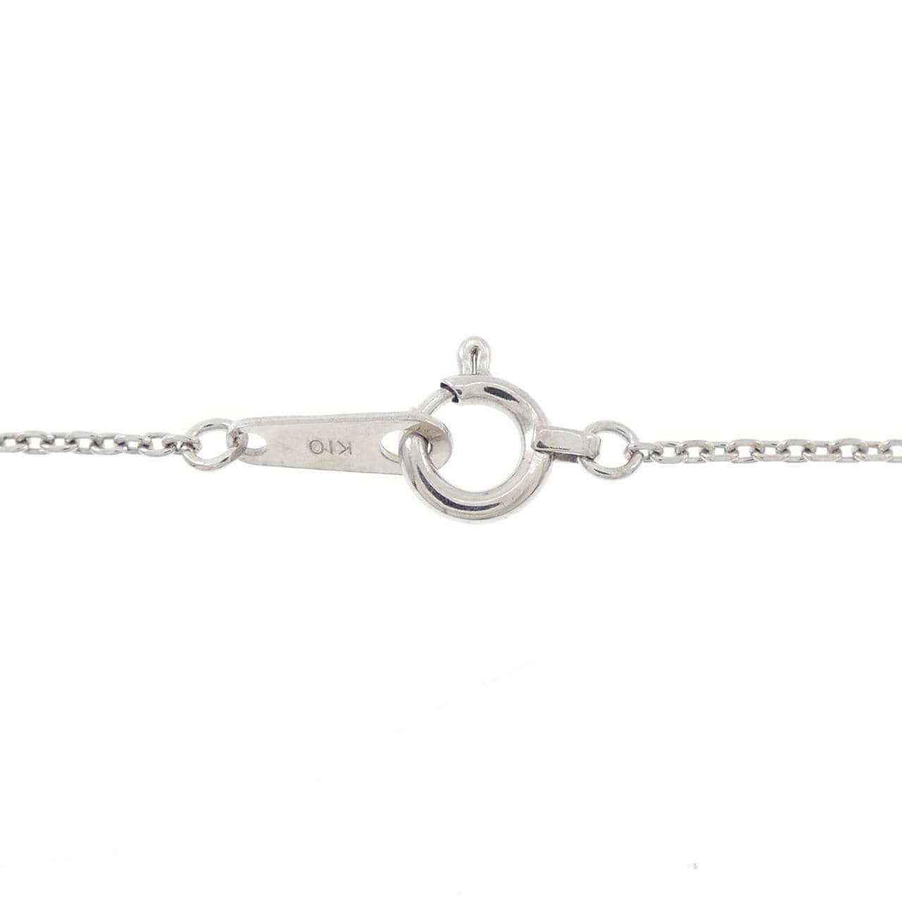 K10WG ソリティア ダイヤモンド ネックレス 0.10CT