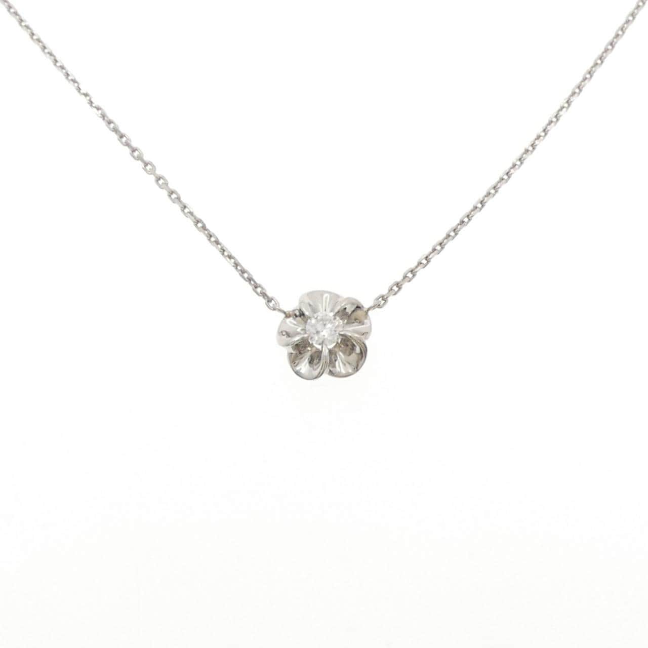 PT/PT850 フラワー ダイヤモンド ネックレス 0.29CT