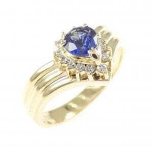 K18YG サファイヤ リング 0.43CT