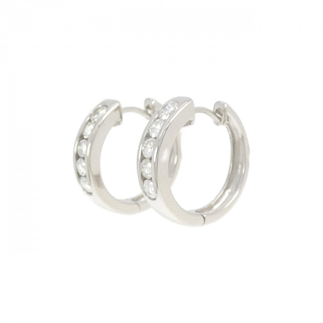 PT900 フープ ダイヤモンド ピアス 1.00CT
