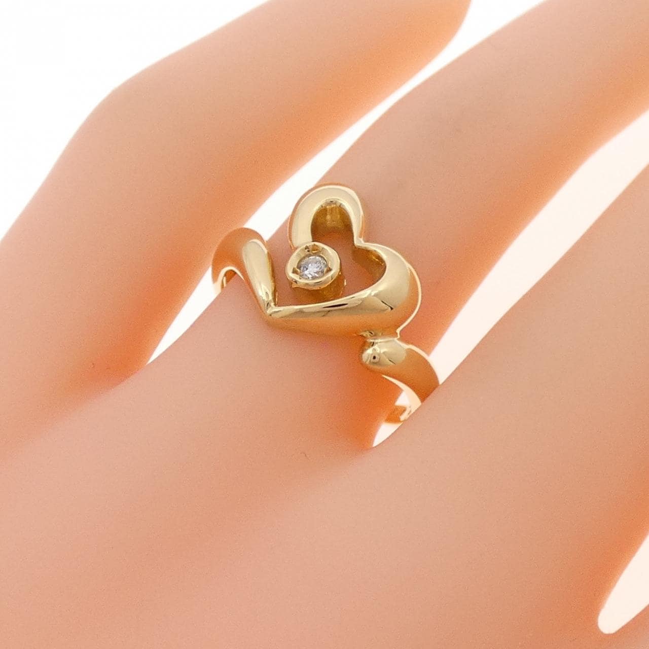 K18YG ダイヤモンド リング 0.03CT