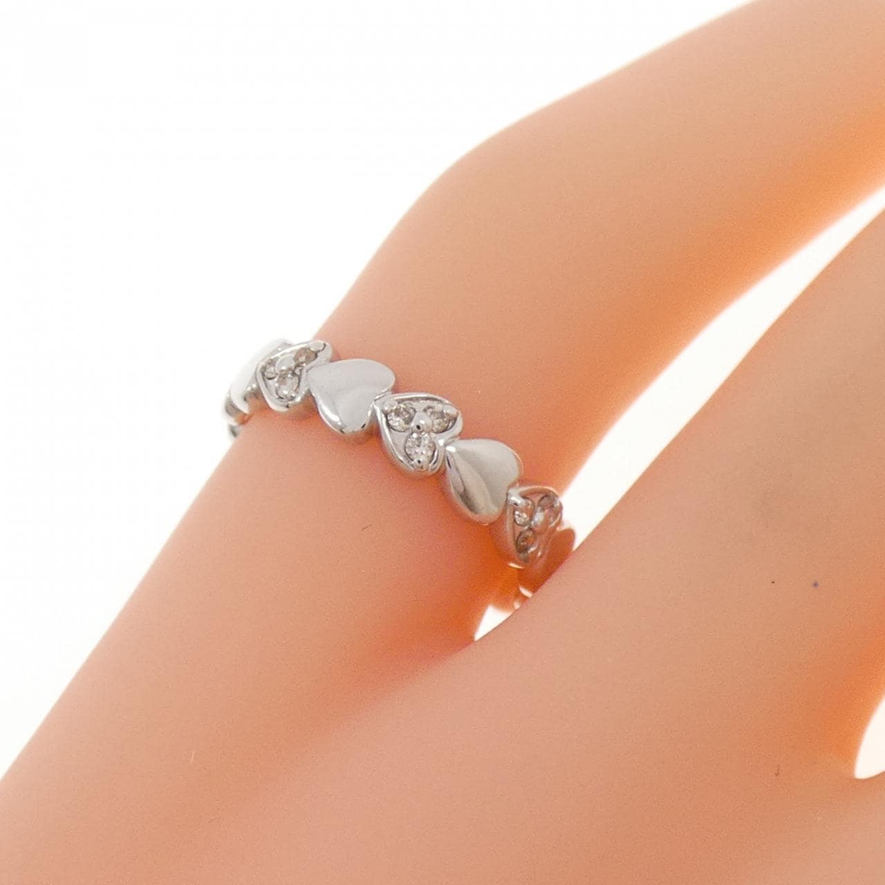 K18WG ハート ダイヤモンド リング 0.06CT