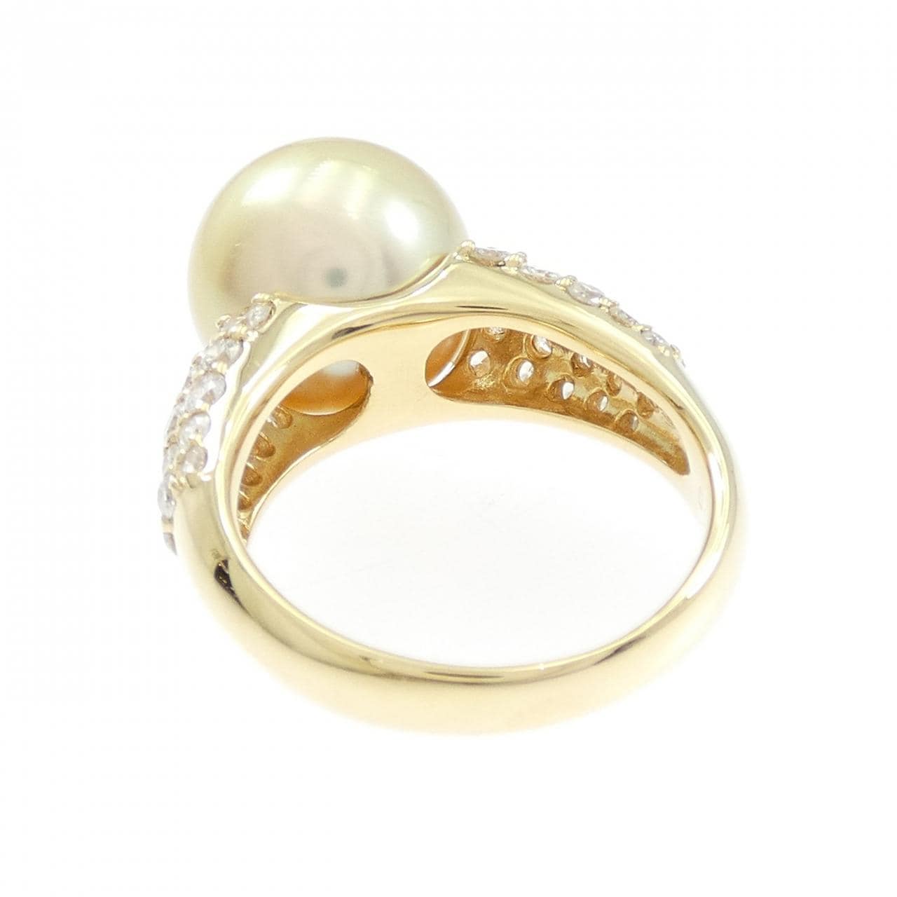 K18YG 白蝶パール リング 12.3mm