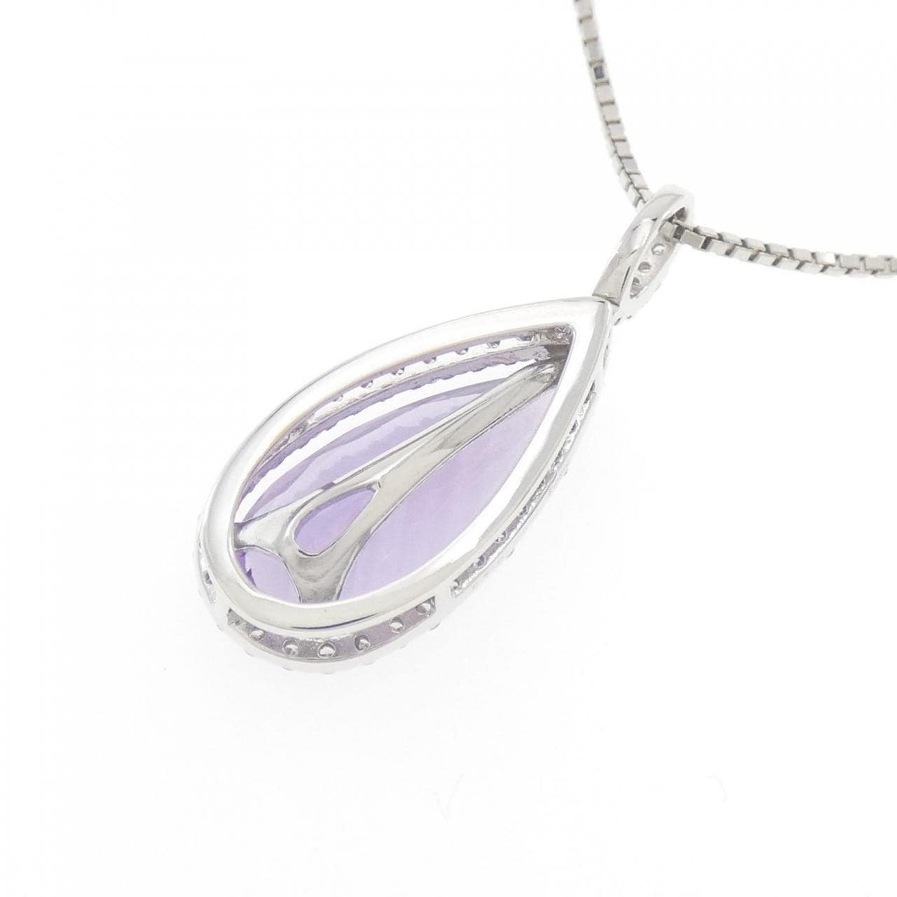 K18WG/PT Amethyst Necklace 4.44CT