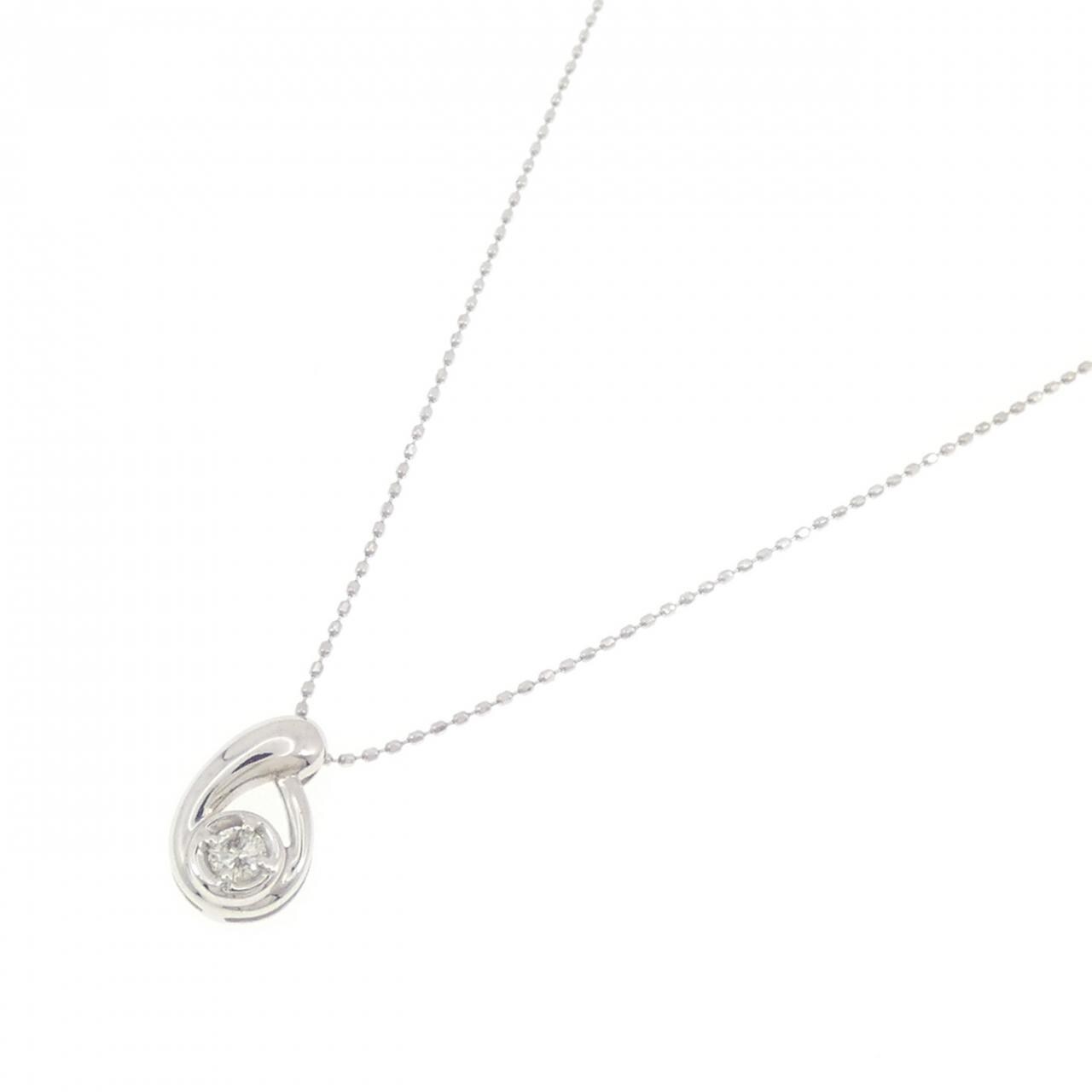 K18WG/750WG ダイヤモンド ネックレス 0.10CT