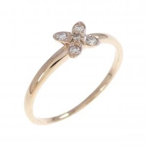 K18PG フラワー ダイヤモンド リング 0.07CT