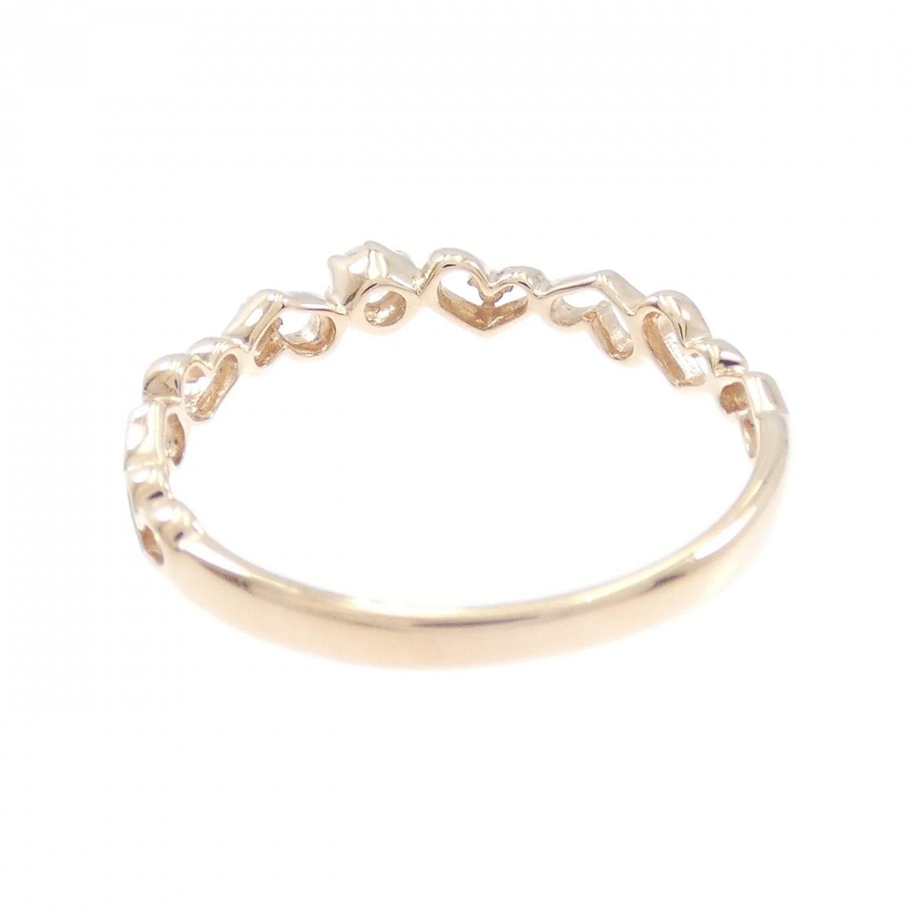 K10PG ハート ダイヤモンド リング