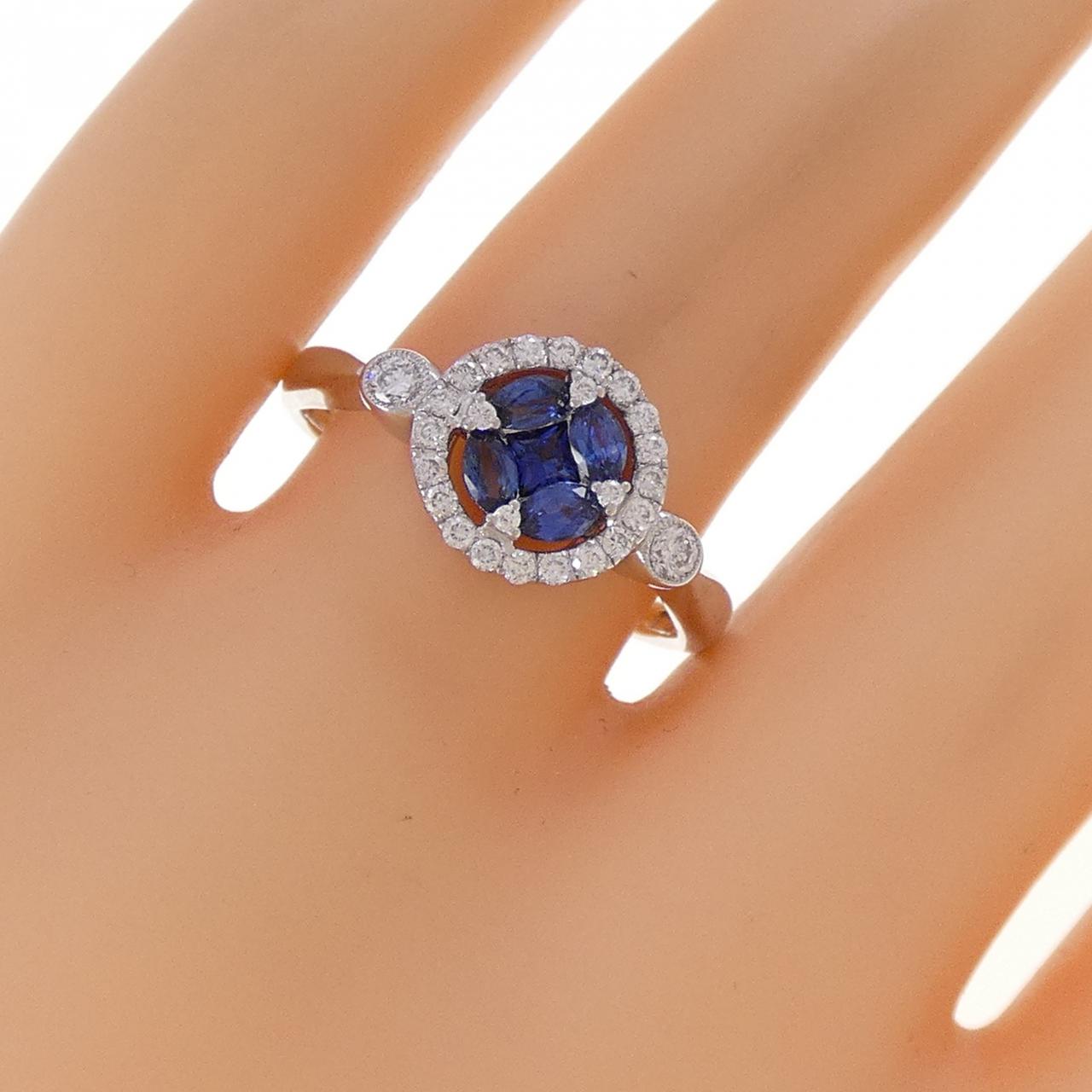 K18WG サファイヤ リング 0.50CT