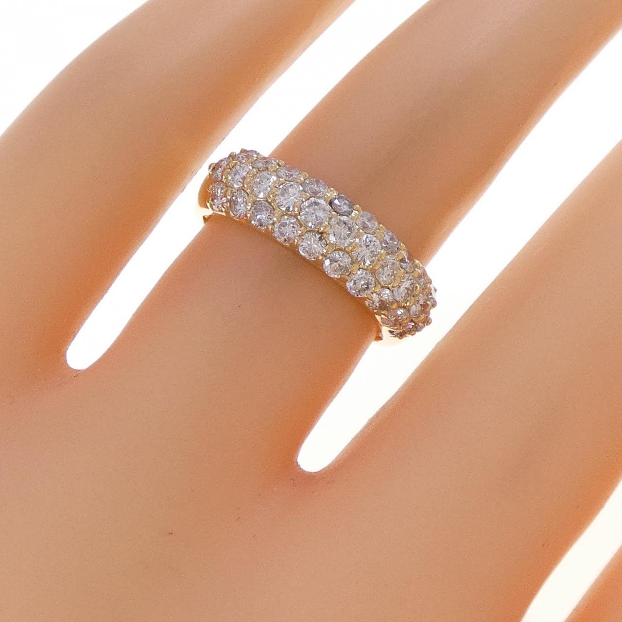 K18YG パヴェ ダイヤモンド リング 1.02CT