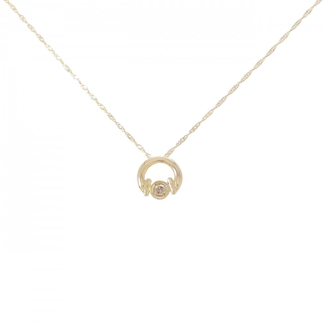 K18YG/750YG ダイヤモンド ネックレス 0.05CT