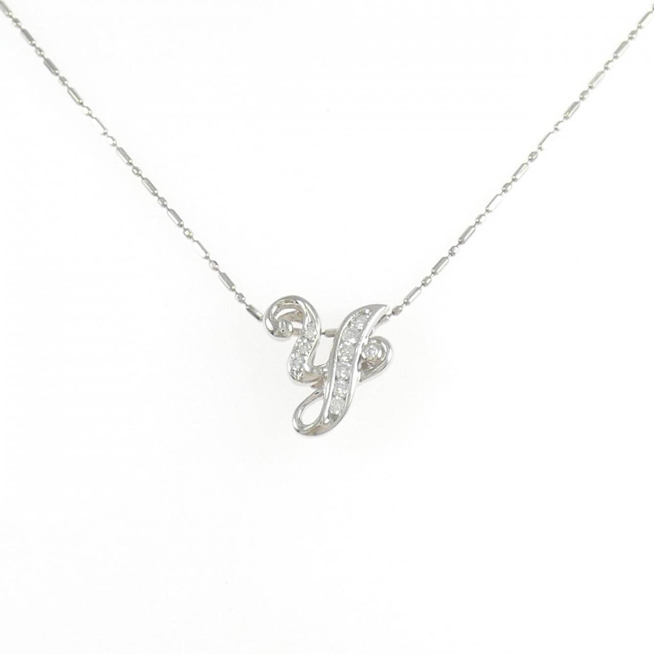 PT950/PT850 イニシャルY ダイヤモンド ネックレス 0.10CT
