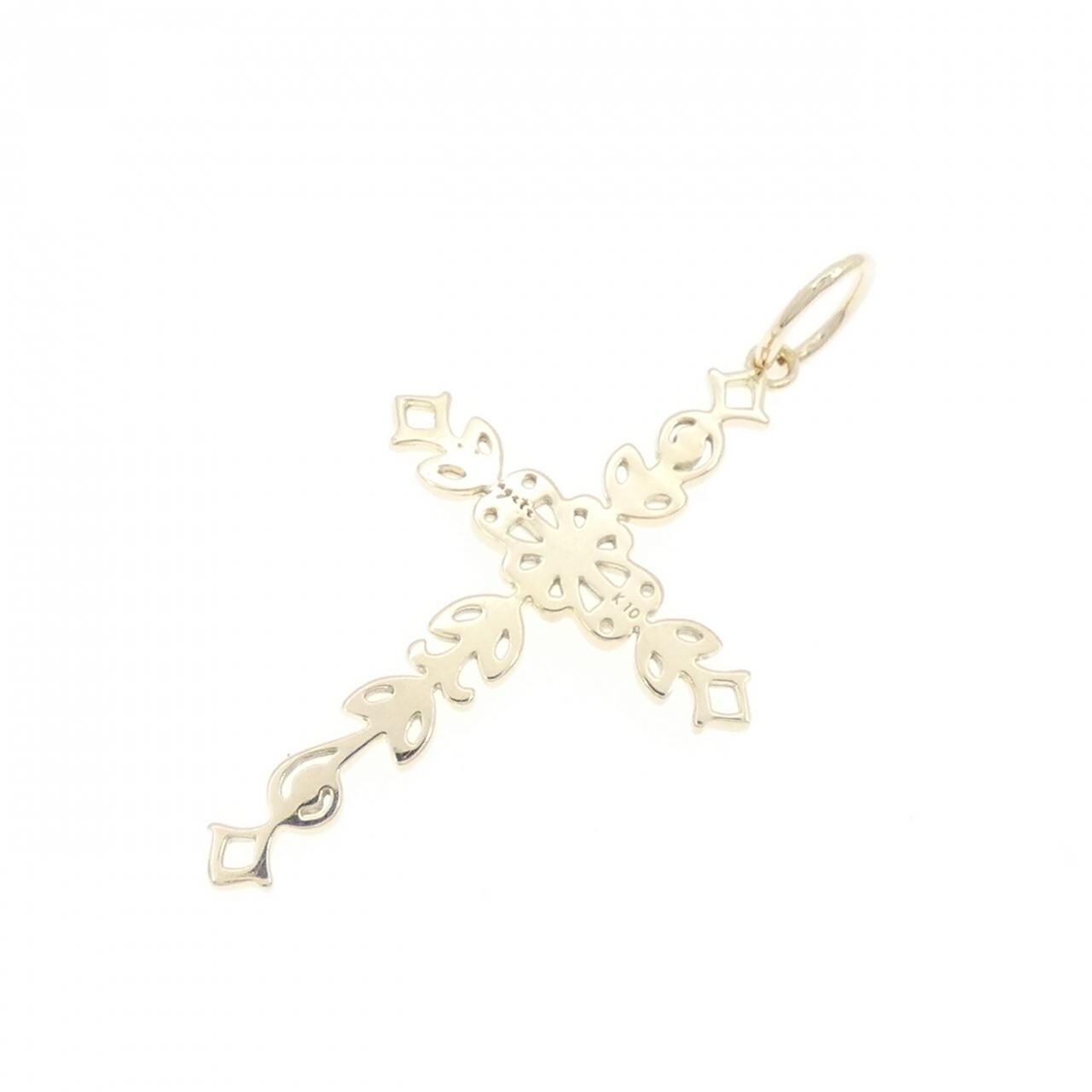 Agete K10YG Cross Pendant
