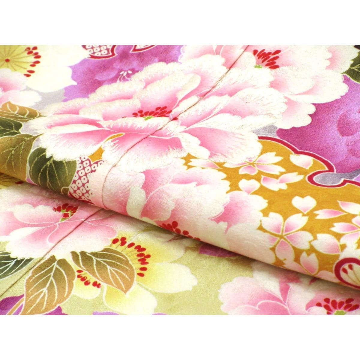 振袖　友禅加工　刺繍入りボカシ染