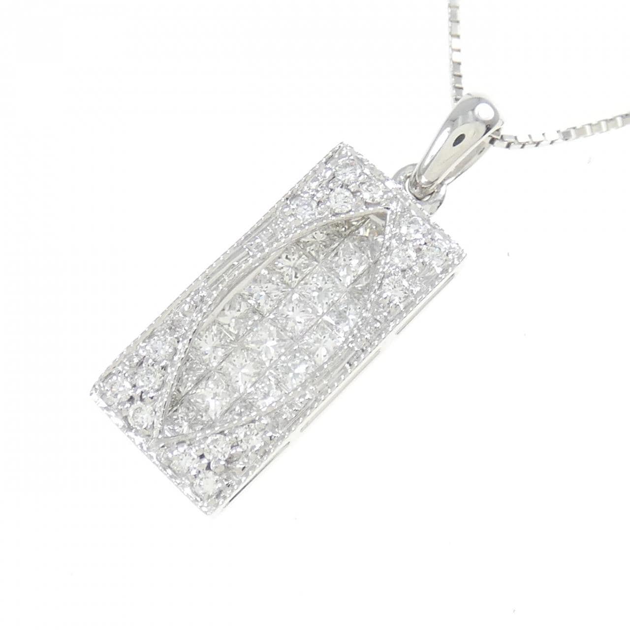 K18WG ダイヤモンド ネックレス 1.00CT