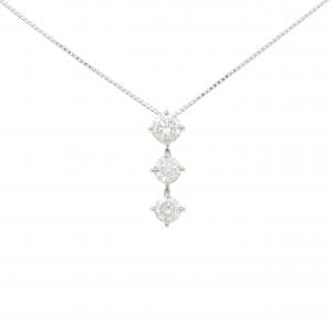 PT900/PT850 スリーストーン ダイヤモンド ネックレス 1.020CT