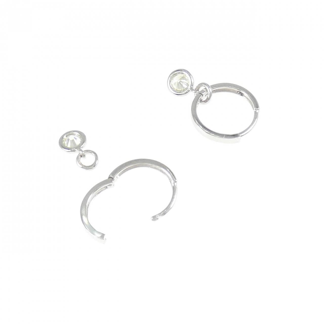 K18WG 2WAY ダイヤモンド ピアス 0.20CT