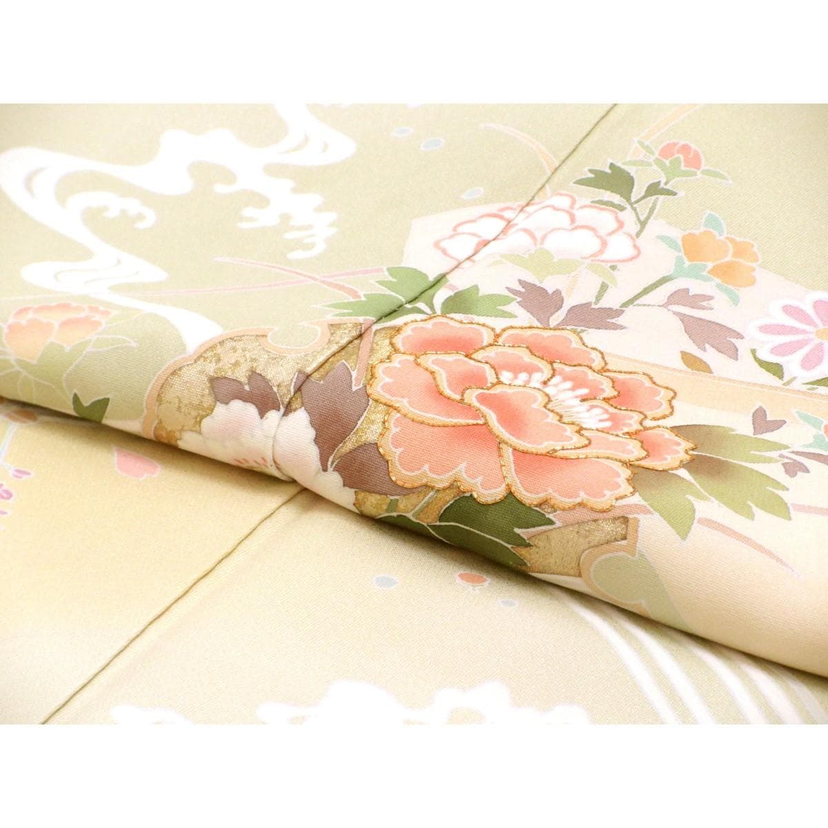 【未使用品】訪問着　友禅金彩加工　刺繍入りボカシ染
