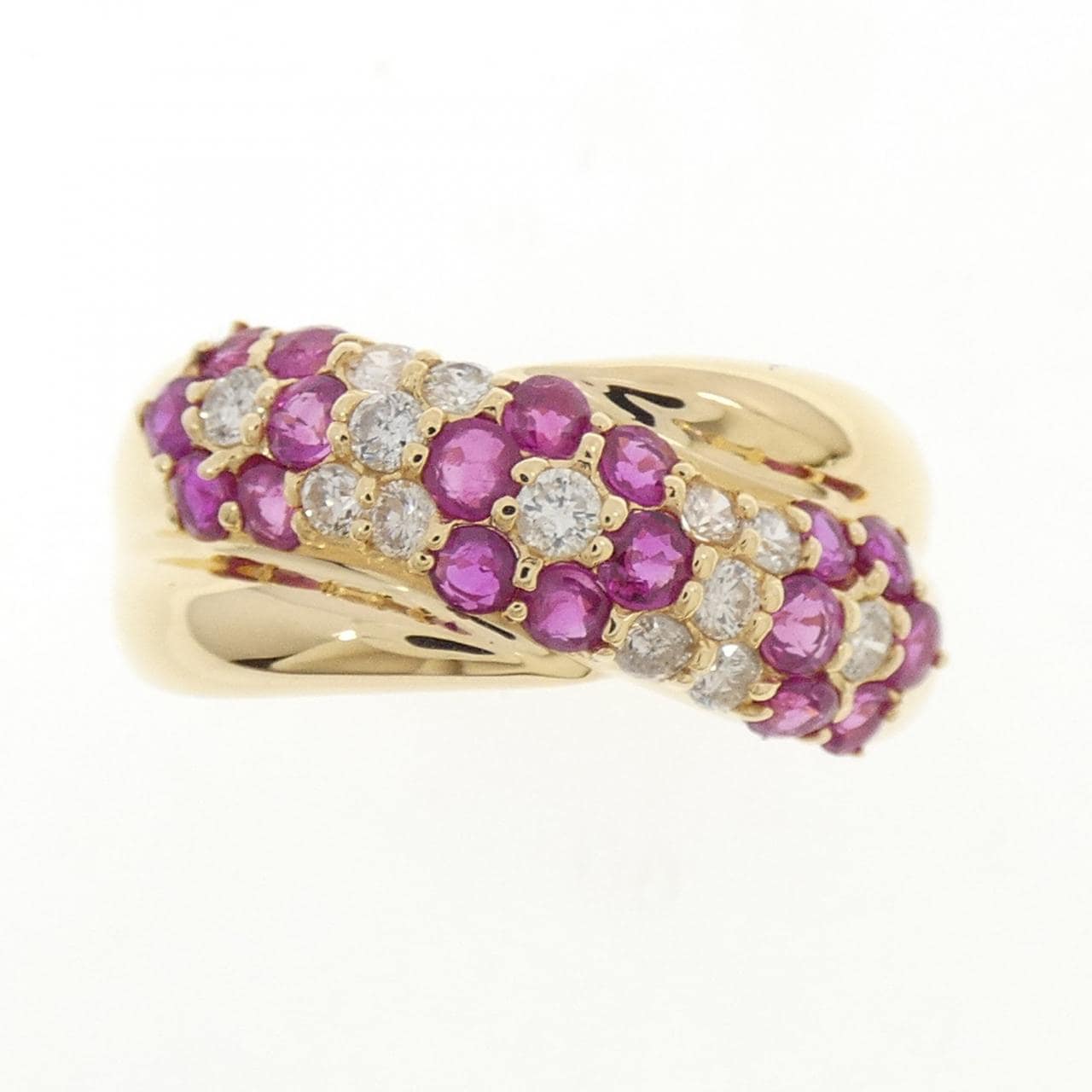 K18YG フラワー ルビー リング 1.00CT