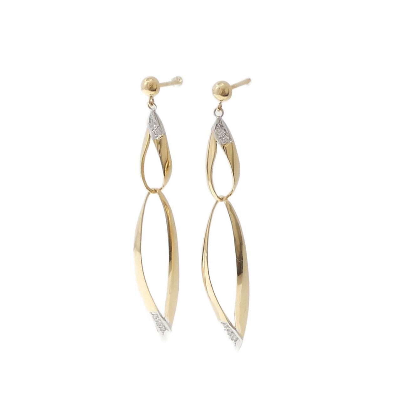 K18YG/K18WG ダイヤモンド ピアス 0.08CT