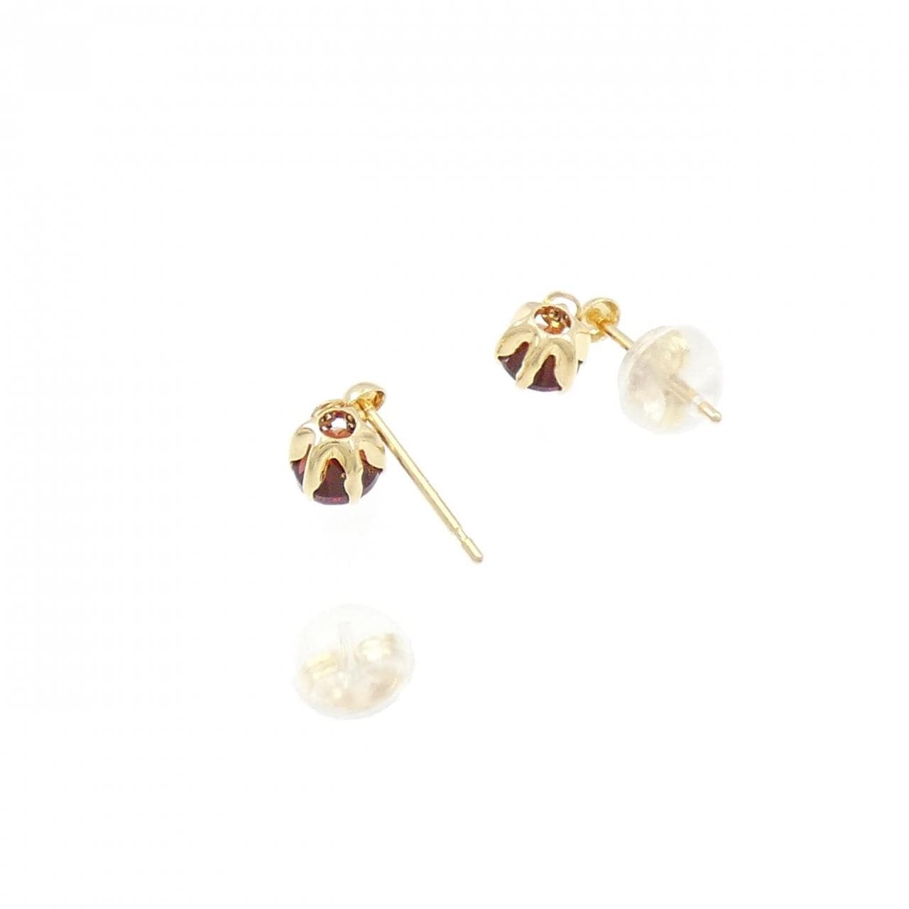 [BRAND NEW] K18YG Garnet earrings