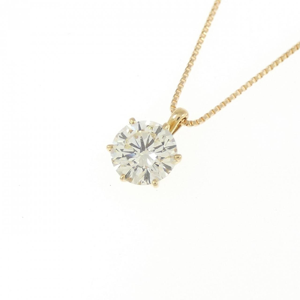 K18YG ソリティア ダイヤモンド ネックレス 0.660CT