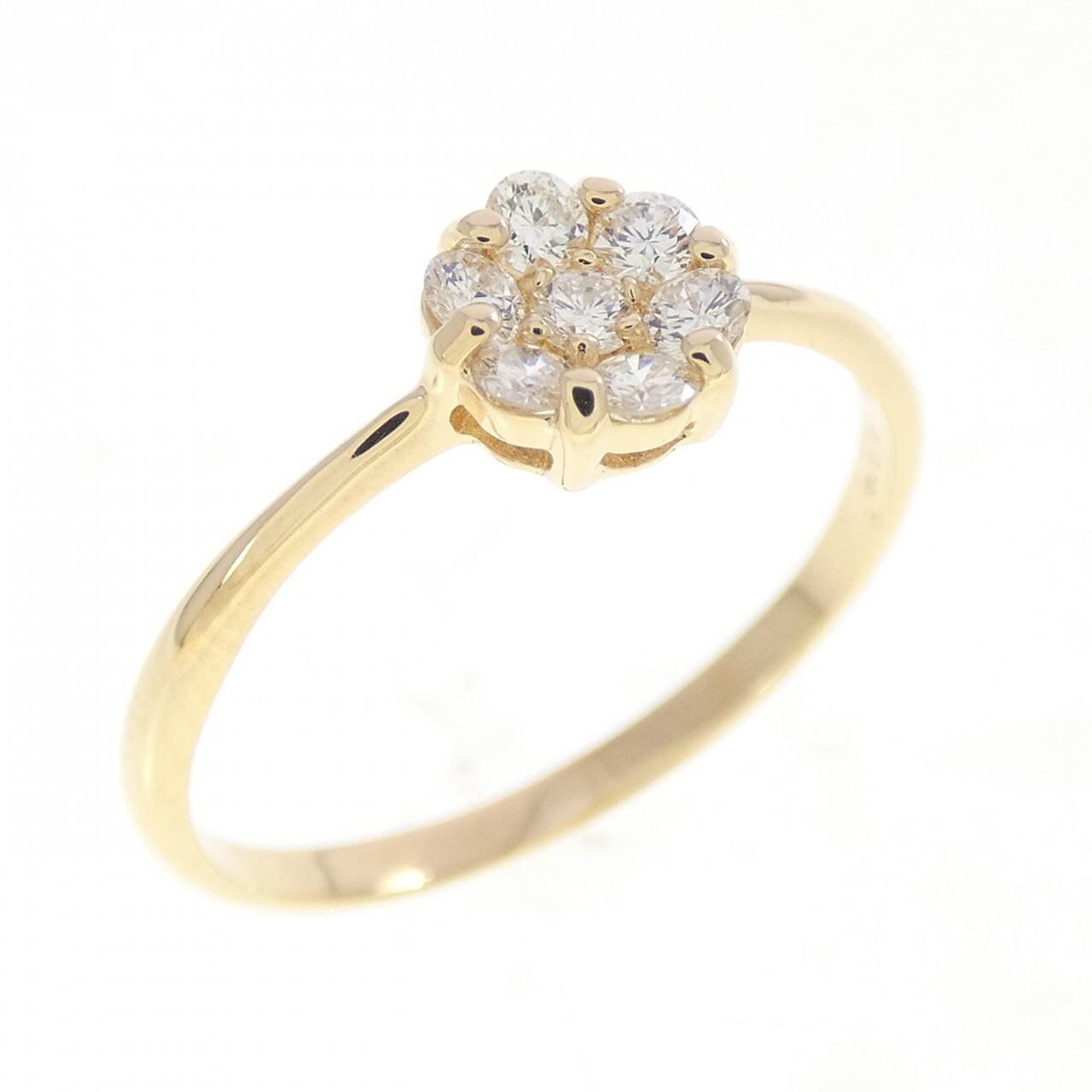 【リメイク】K18YG フラワー ダイヤモンド リング 0.20CT