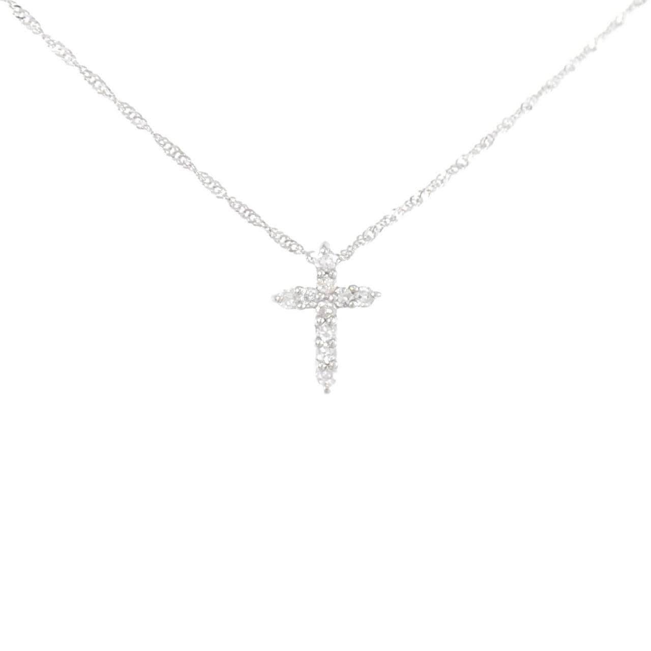PT900/PT850 Cross Diamond Necklace 0.15CT