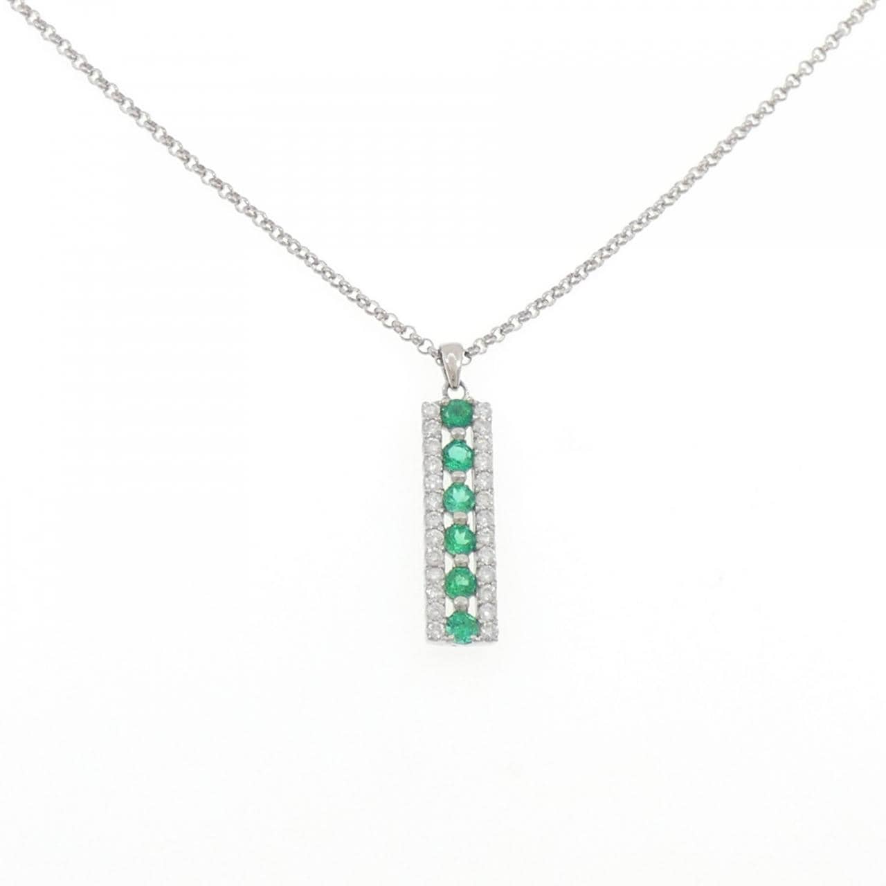 PT900/PT850 エメラルド ネックレス 0.53CT