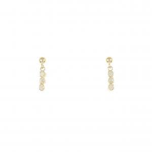 K18YG スリーストーン ダイヤモンド ピアス 0.10CT
