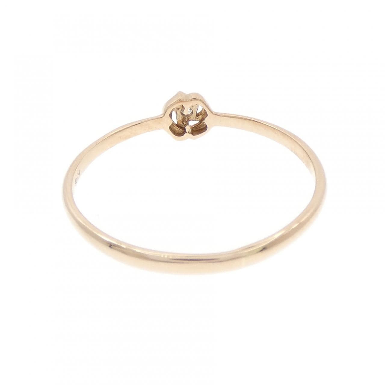 K18PG フラワー ダイヤモンド リング 0.02CT
