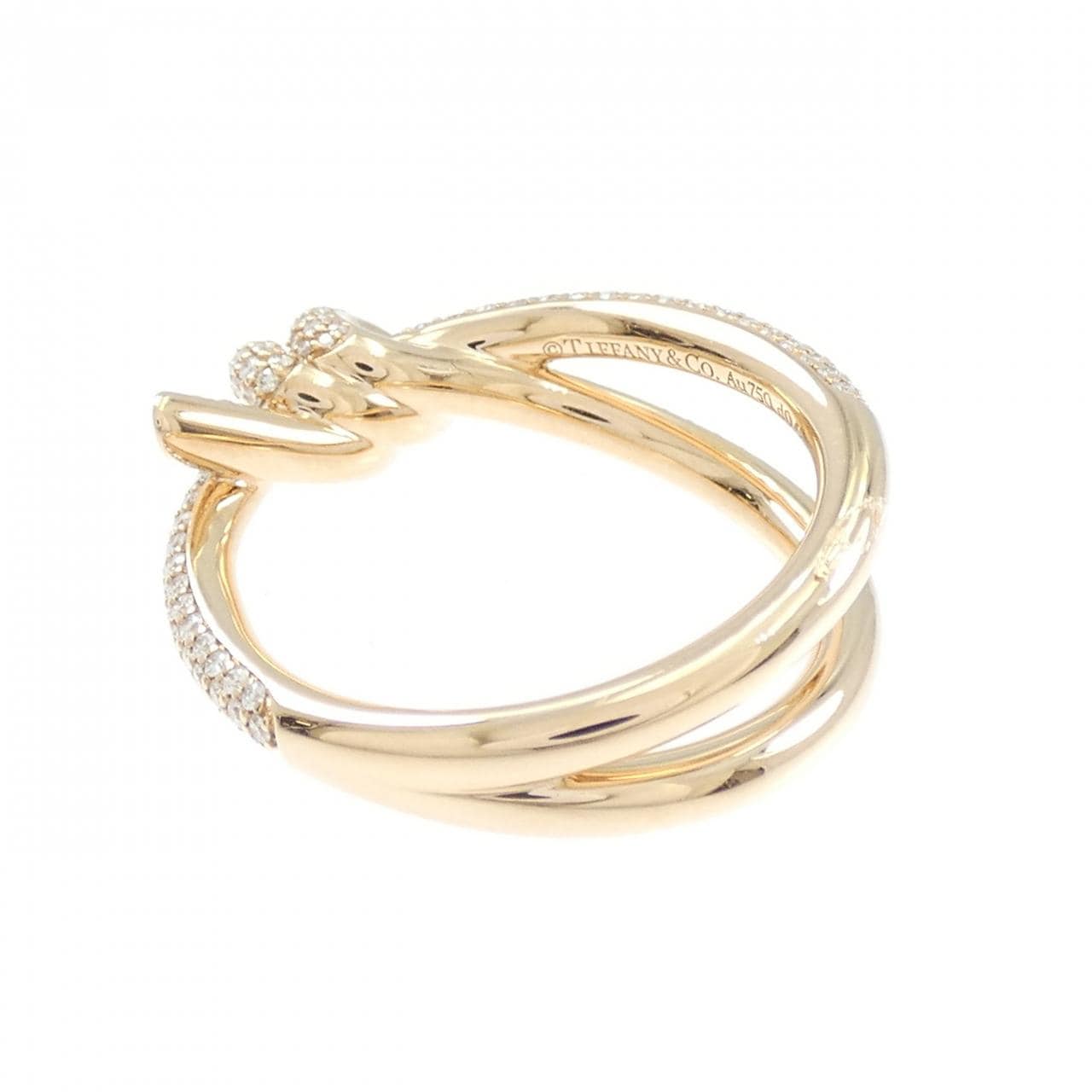 ティファニー ノット ダブル ロウ リング 0.68CT
