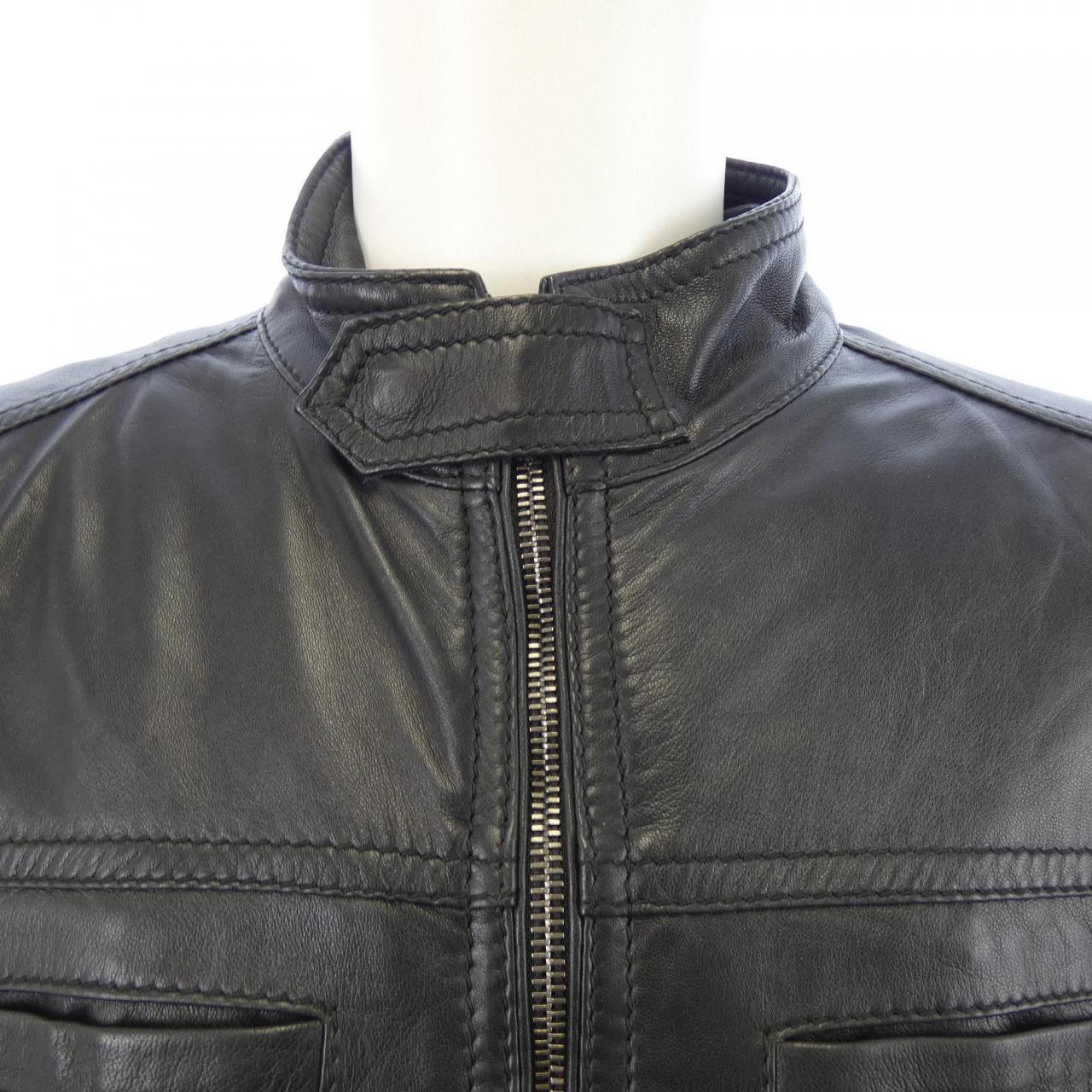 ドルチェアンドガッバーナ DOLCE&GABBANA G9Q18L/FULVC-B レザーライダースジャケット