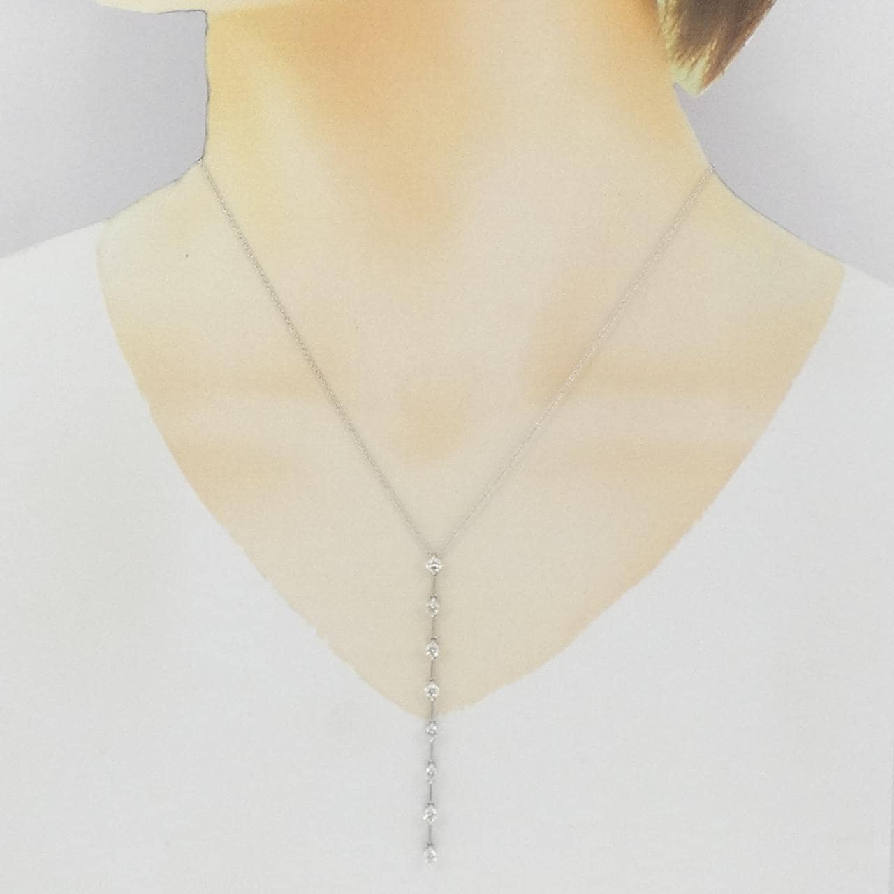 K18WG ダイヤモンド ネックレス 1.00CT