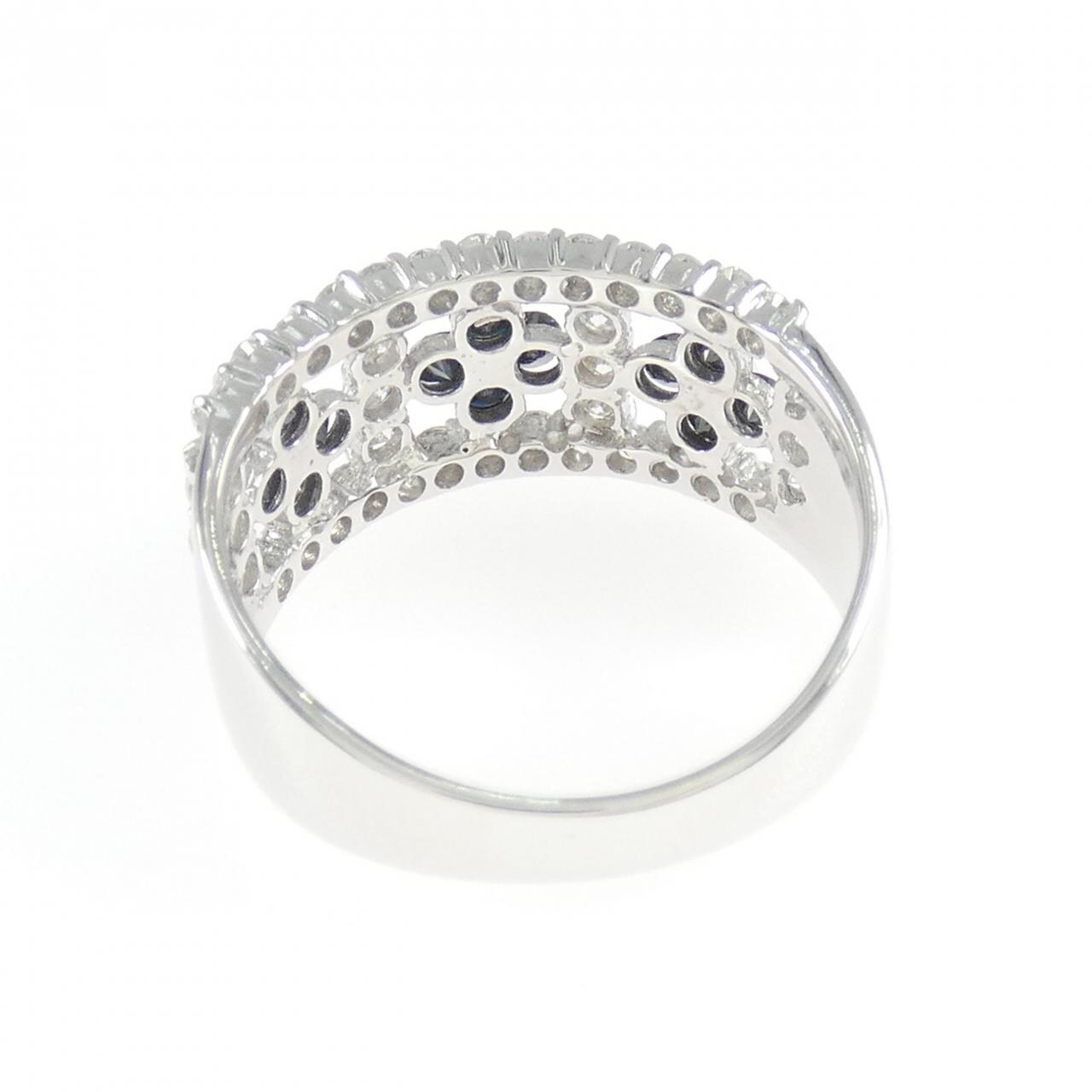 K18WG フラワー ダイヤモンド リング 1.00CT