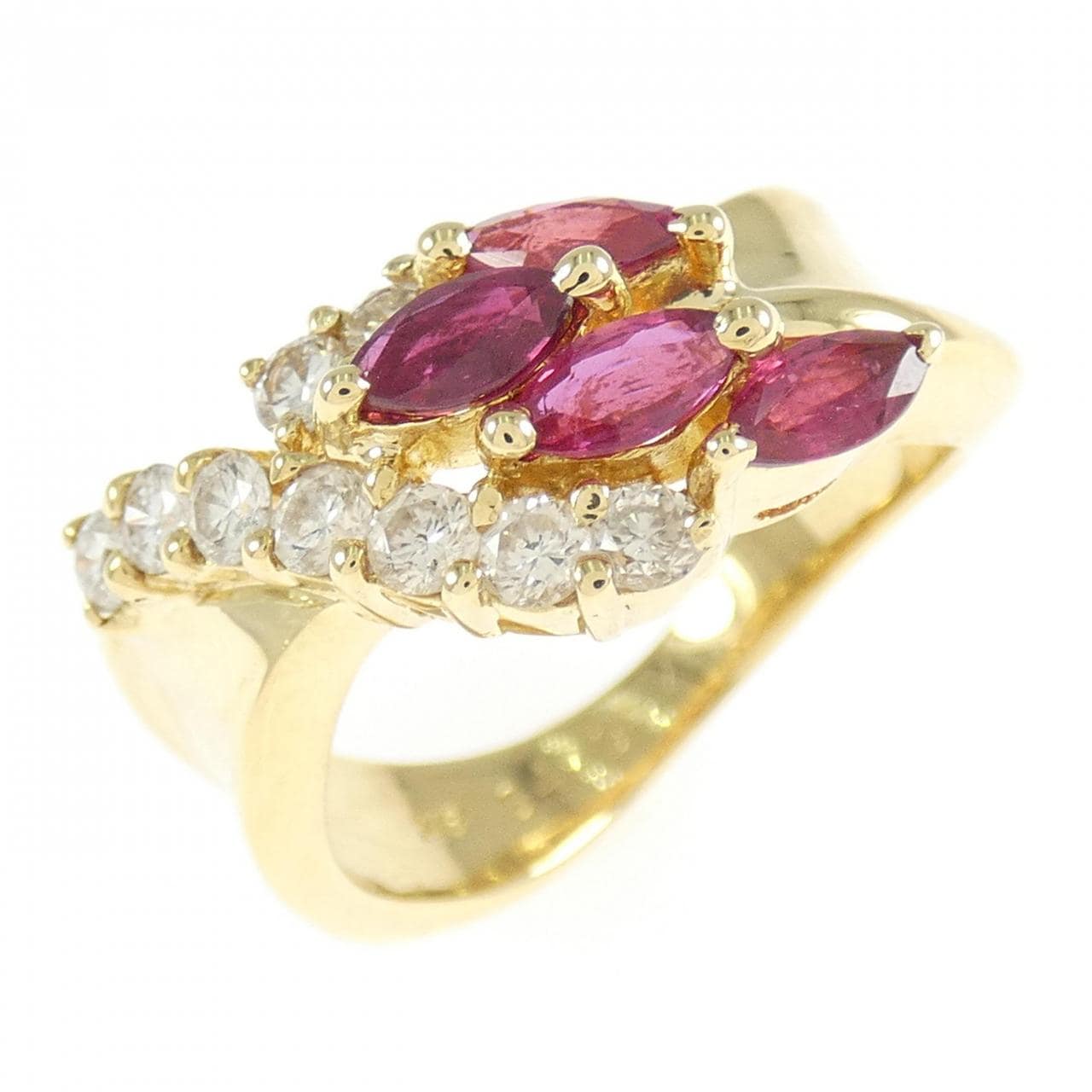 K18YG ルビー リング 0.72CT