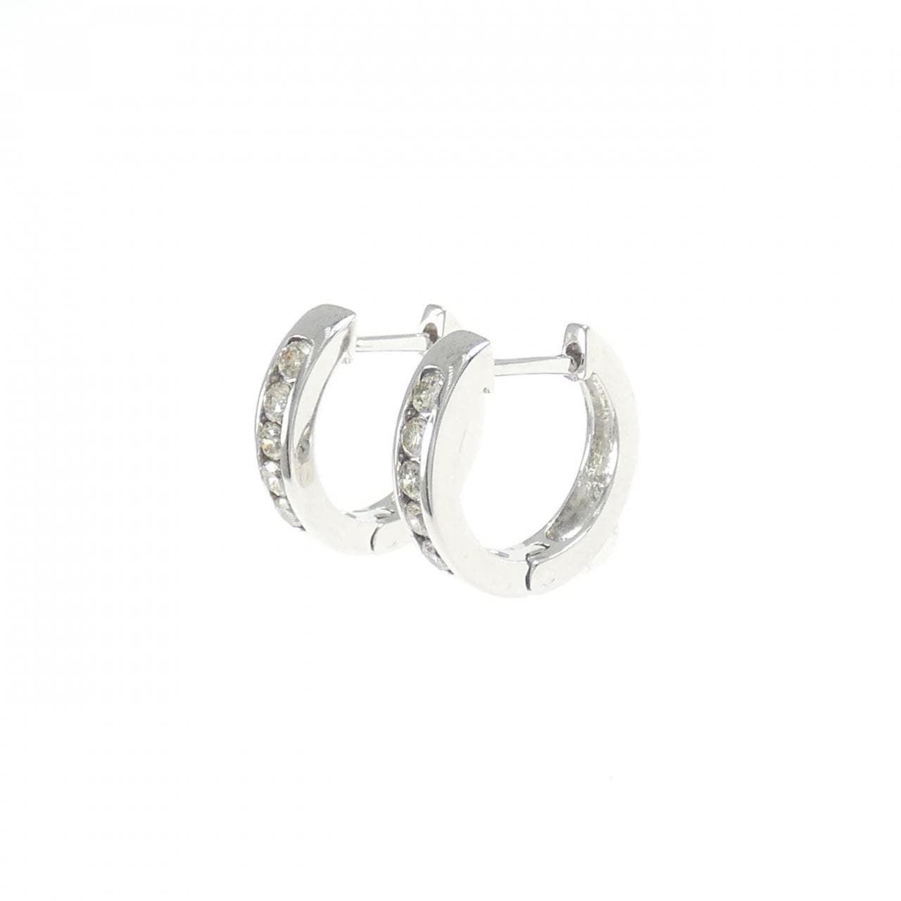 K18WG ダイヤモンド フープ ピアス 0.20CT