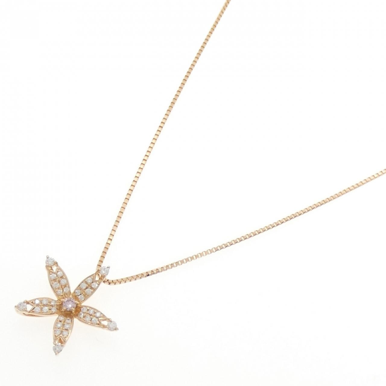 モニッケンダム フラワー ピンクダイヤモンド ネックレス 0.06CT