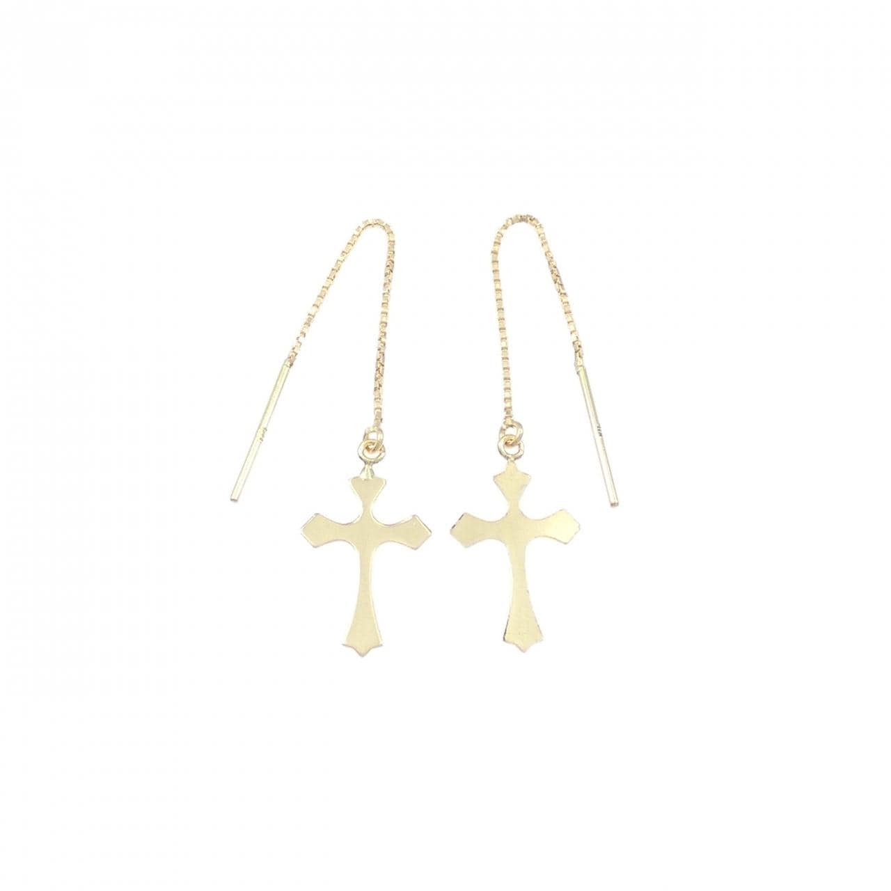 K18YG クロス ピアス