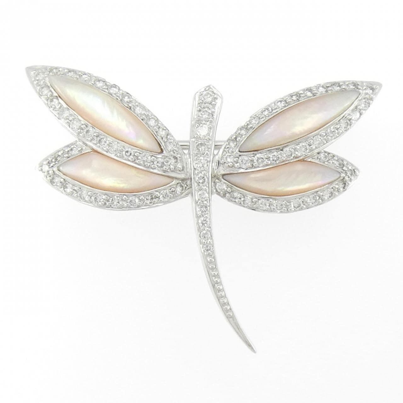 K18WG マザーオブパール ブローチ