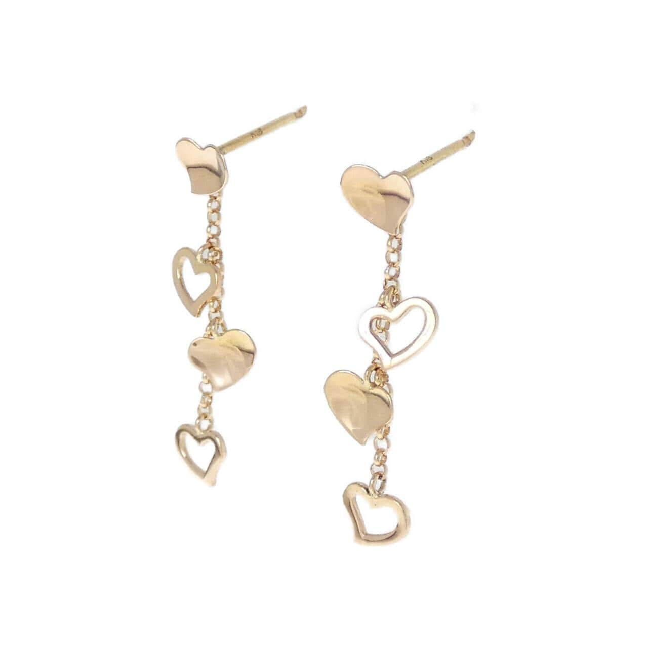 K18YG/K18PG heart earrings